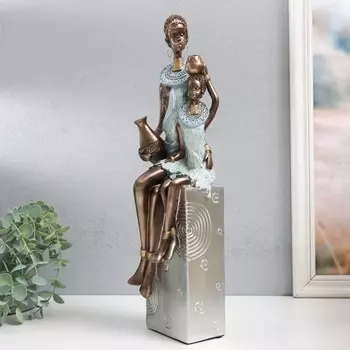 Фигурка полистоун «Африка. Мать и ребёнок», серебро 11.51241 см