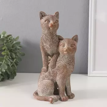Фигурка полистоун «Две кошечки», беж, 11.510.822.5 см