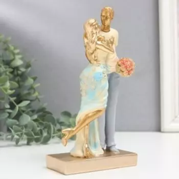 Фигурка полистоун «Нежная встреча», бело-голубой, 6819.5 см