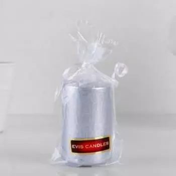 Свеча - цилиндр, 4х6 см, 9 ч, серебро