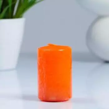 Свеча - цилиндр, 4×6 см, 9 ч, оранжевая