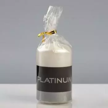 Свеча - цилиндр лакированная, "Platinum", 5×8 см, жемчужный белый