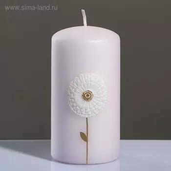 Свеча - цилиндр "Одуванчики", 6×11,5 см, розовый