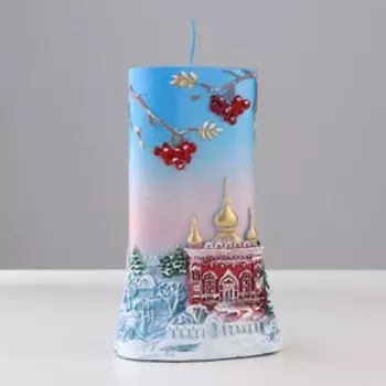 Свеча-цилиндр «Зимняя рябина», 9.5415.5 см