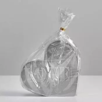 Свеча фигурная "Сердце", 13,5х13,5х4 см, серебро