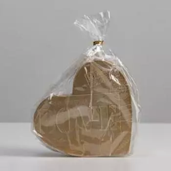 Свеча фигурная "Сердце", 13,5х13,5х4 см, золото