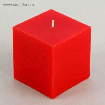 Свеча куб, красная, 8х7см
