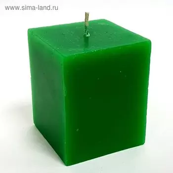Свеча куб, зелёная, 5х5.7см
