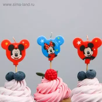 Свеча в торт набор, Микки Маус и его друзья . 5 шт