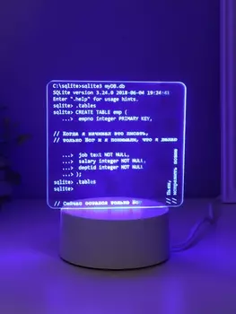 Светильник 3D RISALUX «Компьютерный код», LED-ночник, RGB, от сети, 9.51516 см