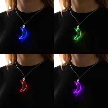 Светодиодный кулон «Полумесяц» 60 см, батарейки, свечение мульти (RGB)