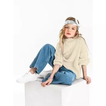 Свитер для девочки Knit Soft, рост 140 см, цвет молочный