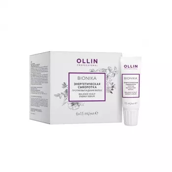 Сыворотка энергетическая против выпадения волос Ollin Professional Bionika, 6х15 мл