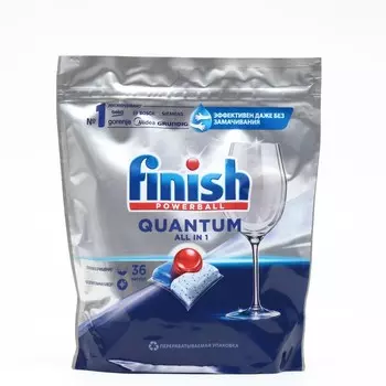 Капсулы для мытья посуды в посудомоечные машины Finish Quantum, 36 шт