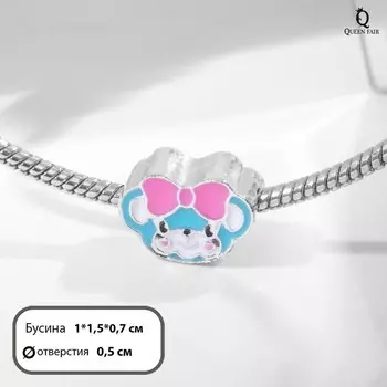 Талисман «Мультяшка» мышка, цветной в серебре
