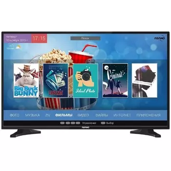 Телевизор Asano 43LF7010T, 42,5", 1920x1080, DVB-T2, 3xHDMI, 2xUSB, SmartTV, черный