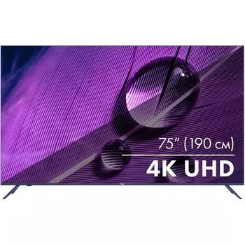 Телевизор Haier SMART TV S1, 75", 38402160, DVB-T2/C/S2, HDMI4, USB2, Smart TV, чёрный