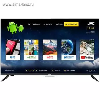 Телевизор JVC LT-32M595, 32", 720p, DVB-T2/С, 3xHDMI, 2xUSB, SmartTV, чёрный