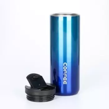 Термокружка Мастер К Coffee, 500 мл, сохраняет тепло 8 ч, нержавеющая сталь, синяя