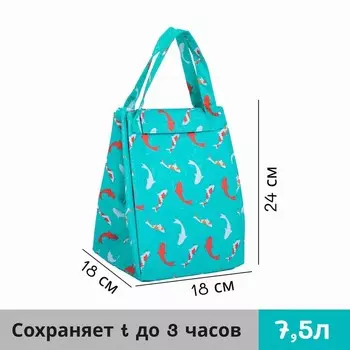 Термосумка на липучке 7,5 л, цвет зелёный