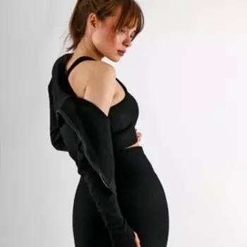 Топ женский спортивный ананас, цвет черный, SL Russian Brand, р-р S