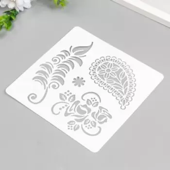 Трафарет "Мехенди.Перо" 15х15 см