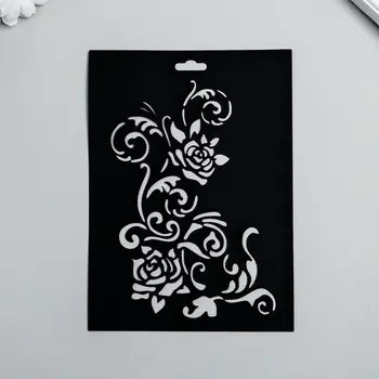 Трафарет пластиковый "Цветы" 14,5х20см