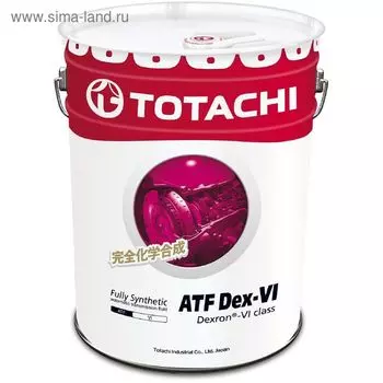 Масло трансмиссионное Totachi ATF Dex- VI, синтетическое, 20 л