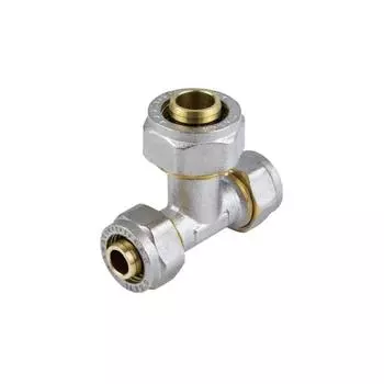 Тройник Aquasfera 7012-06, обжимной, d=26 x 20 x 26 мм, переходной, латунь