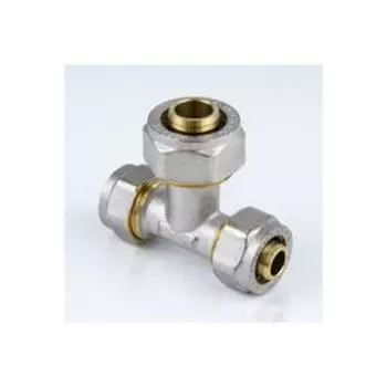 Тройник Aquasfera 7012-08, обжимной, d=32 x 20 x 32 мм, переходной, латунь