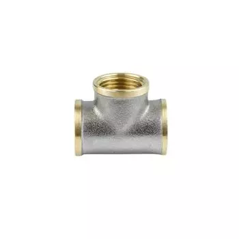 Тройник Aquasfera 9007-01, 1/2", внутренняя резьба, никелированная латунь