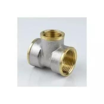 Тройник Aquasfera 9008-01, 3/4" x 1/2" x 3/4", переходной, внутренняя резьба, никел. латунь