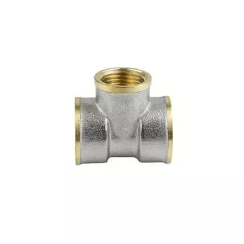 Тройник Aquasfera 9008-02,1" x 1/2" x 1", переходной, внутренняя резьба, никел. латунь