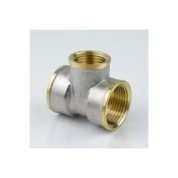 Тройник Aquasfera 9008-06, 1 1/4"x1"x1 1/4", переходной, внутренняя резьба, никел. латунь