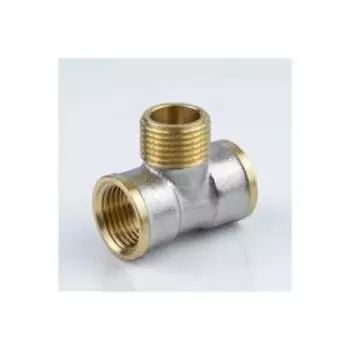 Тройник Aquasfera 9009-01, 1/2", внутренняя/наружная/внутренняя, никелированная латунь
