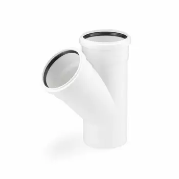 Тройник канализационный REHAU RAUPIANO 11212341001, d=50 x 50 мм, 45°