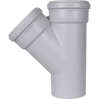 Тройник канализационный STOUT SKB-0015-111145, 110 мм, 45°, бесшумный
