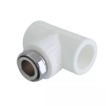 Тройник комбинированный Kalde, полипропиленовый, d=25 мм x 3/4", с накидной гайкой