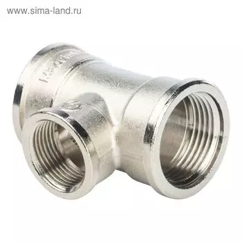 Тройник переходной STOUT SFT-0022-001341, 1" x 3/4" x 1", внутренняя резьба, никел. латунь