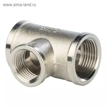 Тройник переходной STOUT SFT-0022-341234, 3/4"x1/2"x3/4", внутренняя резьба, никел. латунь