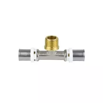 Тройник-пресс Aquasfera 8012-03, 20 мм х 3/4" х 20 мм, наружная резьба, латунь