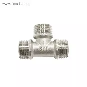 Тройник STI, 1/2", наружная/наружная/наружная резьба, никелированная латунь