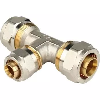 Тройник STOUT SFS-0010-262026, d=26х20х26 мм, для металлопластиковых труб, винтовой