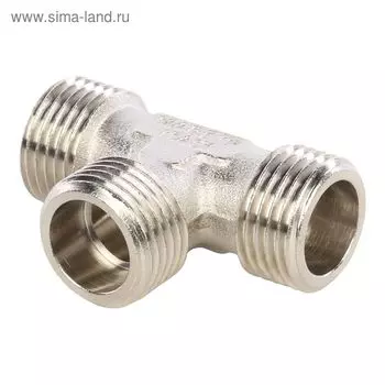 Тройник STOUT SFT-0018-121212, 1/2" x 1/2" x 1/2", наружная/наружная резьба, никел. латунь