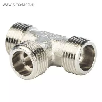 Тройник STOUT SFT-0018-343434, 3/4" x 3/4" x 3/4", наружная/наружная резьба, никел. латунь