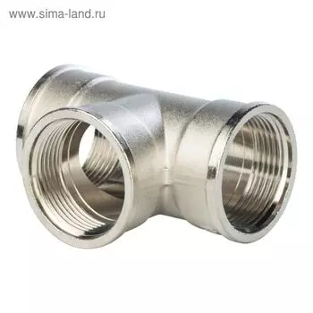 Тройник STOUT SFT-0020-000114, 1 1/4", внутренняя/внутренняя резьба, никелированная латунь
