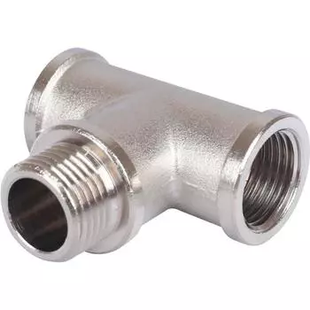 Тройник STOUT SFT-0065-121212, 1/2"x1/2"x1/2", внутренняя/наружн/внутренняя, никел. латунь