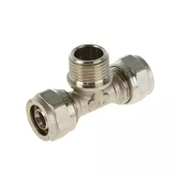 Тройник Valtec, обжимной, 16 мм х 1/2" наружная резьба х 16 мм