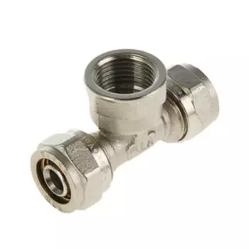 Тройник Valtec, обжимной, 16 мм х 1/2" внутренняя резьба х 16 мм