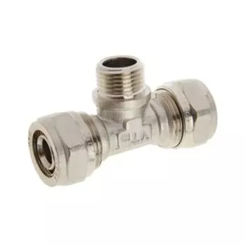 Тройник Valtec, обжимной, 20 мм х 1/2" наружная резьба х 20 мм